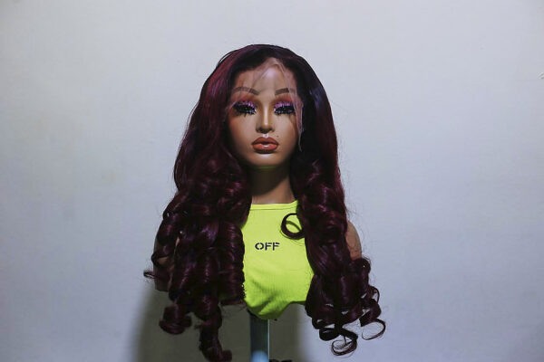 28" luxury bouncy ombre Brown with 22" frontal